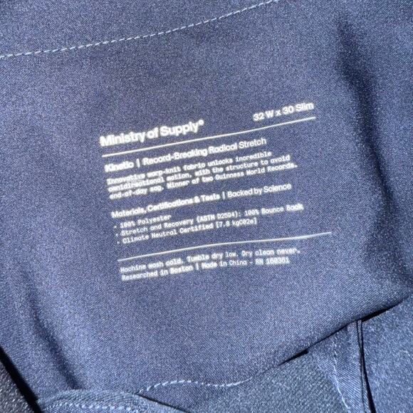 Ministry of Supply Mens Kinetic Pant Slim Kinetic Tapered Pant, Navy, 32wx30 - Picture 7 of 8